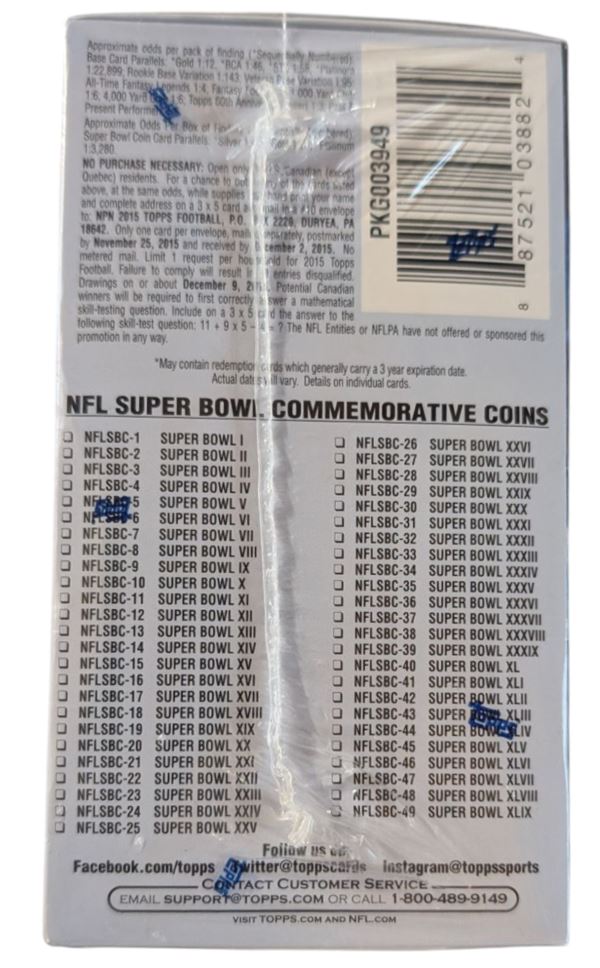 2015 Topps Football Blaster Box