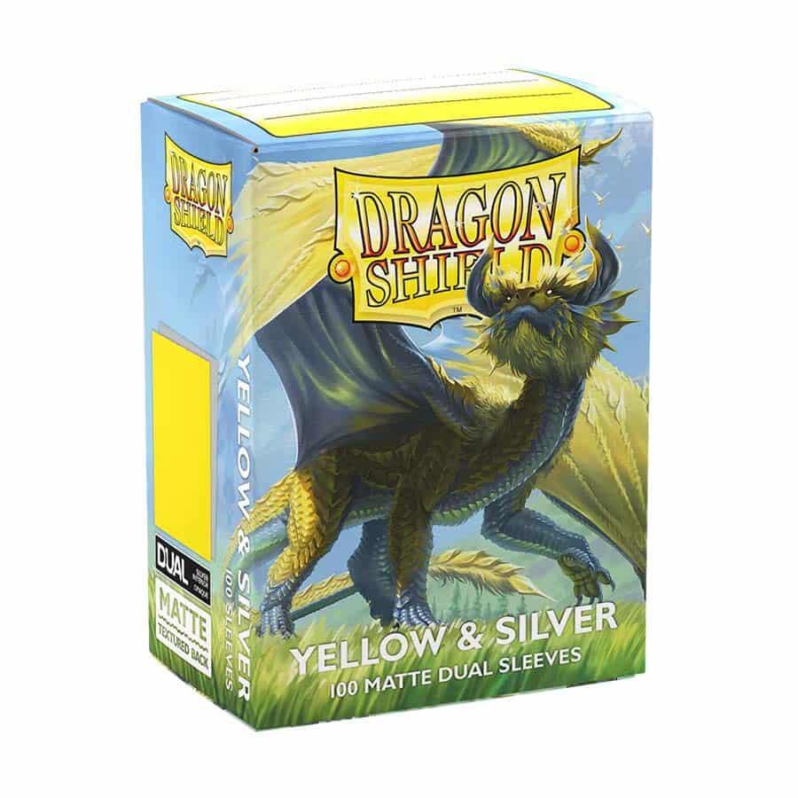Dragon Shield Dual Matte Standard Sleeves - Yellow & Silver (100 Pack)