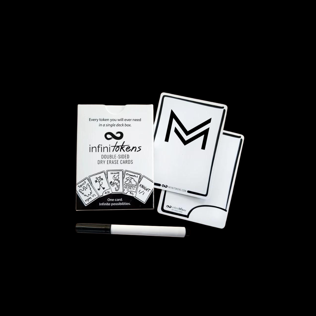 InfiniTokens: Dry Erase Cards/Tokens - 25-Pack (Double-Sided, with marker)