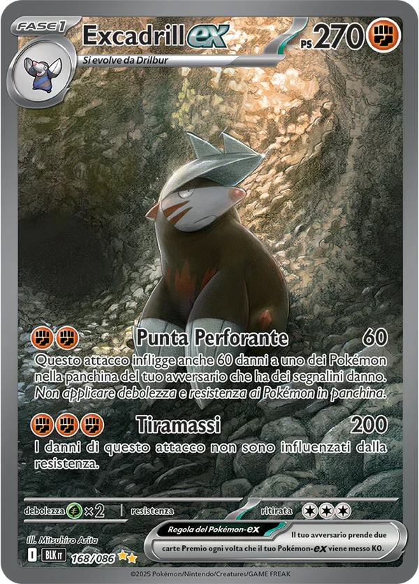 Excadrill-ex BLK 168/086 Alternative Art - ITA - Near Mint - Scarlatto e Violetto - Luce Nera