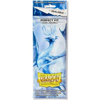 Clear Sealable 100Ct Pack - Perfect Fit Card Sleeves (Dragon Shield)