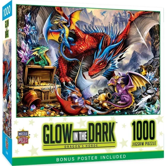 1000 Piece Jigsaw Puzzle - Glow in the Dark- Dragon's Hoard | MasterPieces