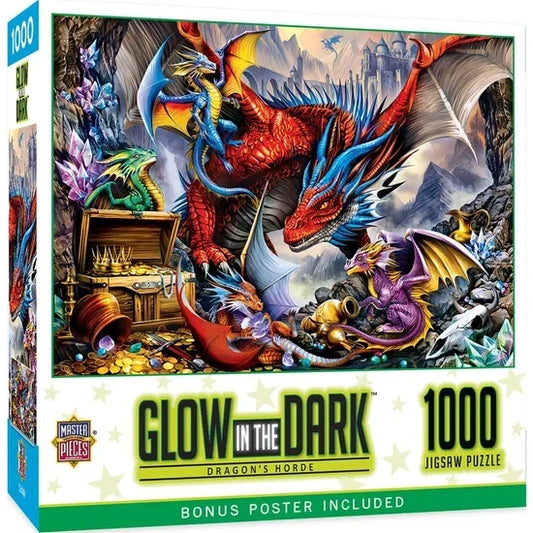 1000 Piece Jigsaw Puzzle - Glow in the Dark- Dragon's Hoard | MasterPieces